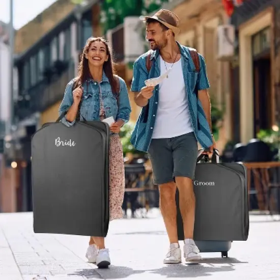 Bride & Groom 60 Deluxe Travel Garment Bag and 40" Deluxe Travel Garment Bag image {5}