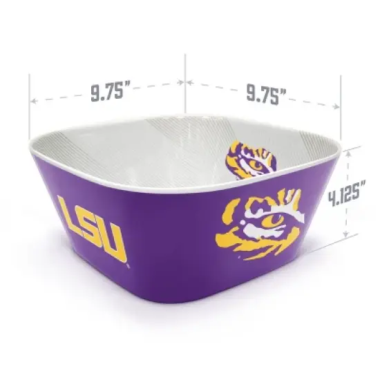 NCAA LSU Tigers Serving Bowl: Melamine Rounded Square, 15 Volume Capacity image {3}