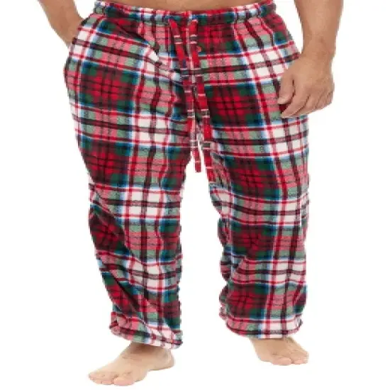 Men's Soft Plush Fleece Pajama Pants, Warm Long Lounge Bottoms image {11}