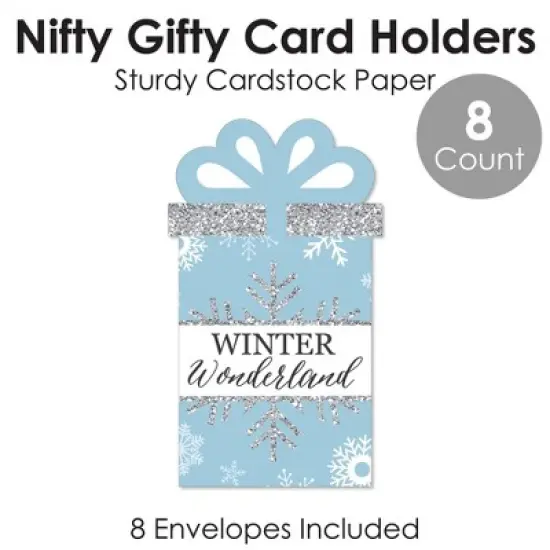 Big Dot of Happiness Winter Wonderland - Snowflake Holiday Party and Winter Wedding Money and Gift Card Sleeves - Nifty Gifty Card Holders - Set of 8 image {3}