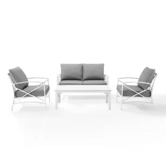 Kaplan 4pc Outdoor Seating Set - White - Crosley image {1}
