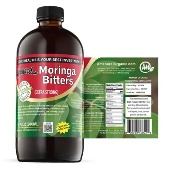 Amenazel Organic Moringa Bitters, 16 fl oz. image {4}