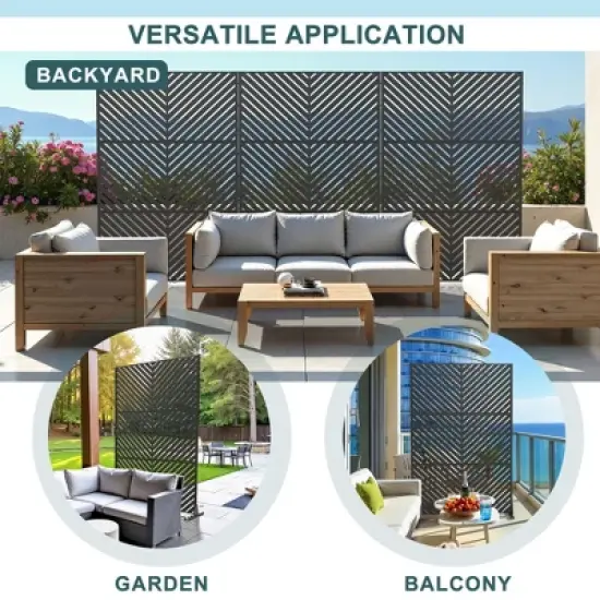 PexFix Metal Freestanding Privacy Screen Garden Fence For Deck Patio Balcony Outdoor Privacy Panel Palace Pattern image {7}