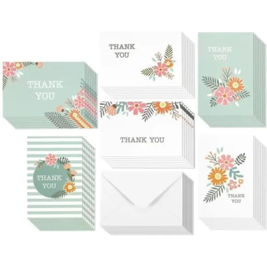Best Paper Greetings 48-Pack Floral Blank Thank You Notes Greeting Cards with Envelopes Bulk Sets, 6 Designs, 4x6 In image {2}