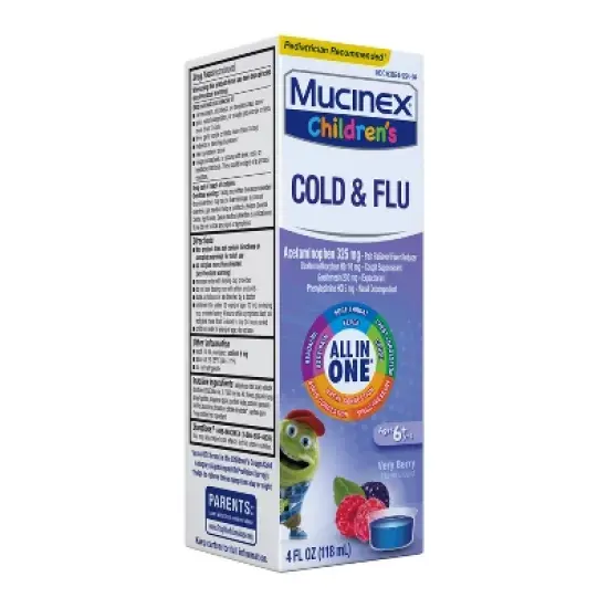 Mucinex Children's Multi-Symptom Cold and Sore Throat Relief Liquid - Very Berry - 4 fl oz image {9}