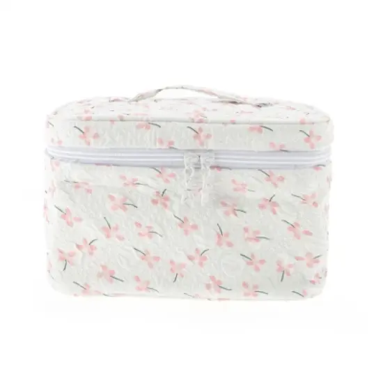 Unique Bargains Floral Large Square Makeup Bag 1 Pc image {7}