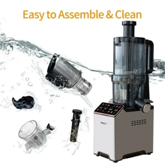 WhallPro Cold Press Juicer Machine with Touchscreen, Slow Masticating Machines with 3" Extra Large Feed Chute, Reverse Function, Soft & Hard Models image {5}