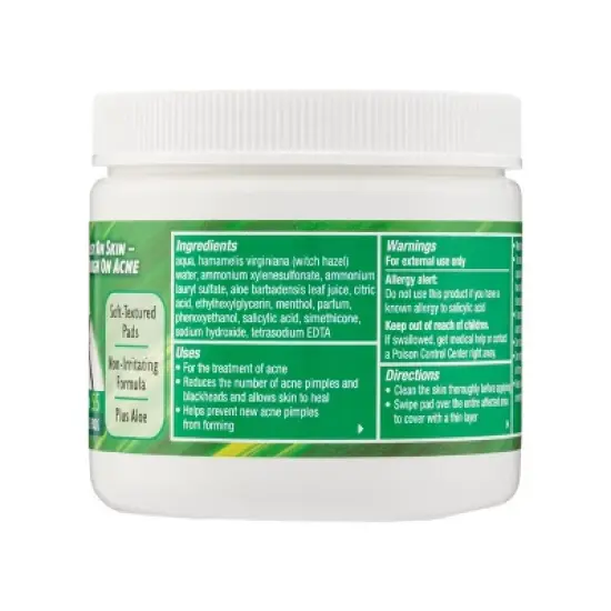 Stridex Triple Strength Acne Medication Pads for Sensitive Skin, Aloe, 55 Ct image {2}