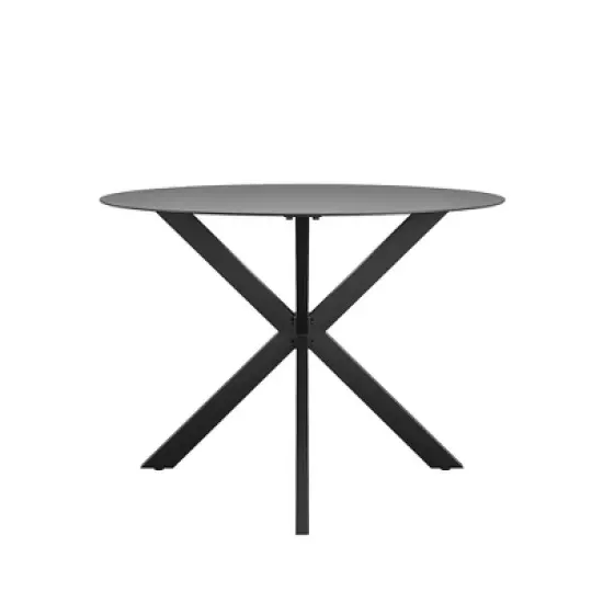 Circi Collection Round Dining Table with Glass Top - Black and Charcoal - CosmoLiving by Cosmoplitan image {2}