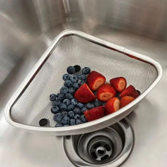 Better Houseware Stainless Steel Mesh Corner Sink Strainer in Silver image {2}