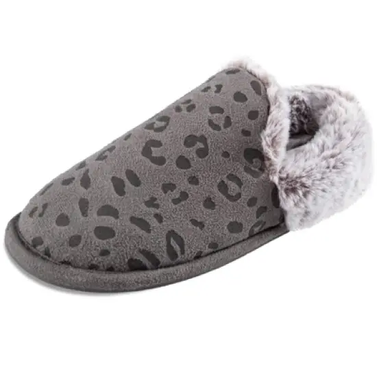 Jessica Simpson Women's Leopard Embossed Slip-On Plush Slipper image {1}