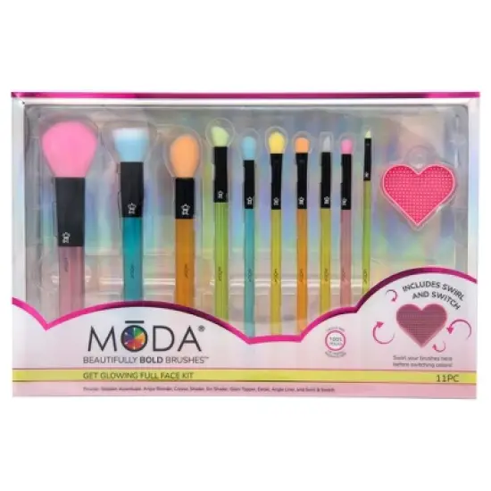 MODA Brush Get Glowing Full Face Makeup Brush Gift Set- 12pc image {4}
