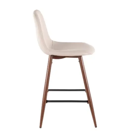 Set of 2 Pebble Mid-Century Modern Counter Height Barstools - LumiSource image {2}