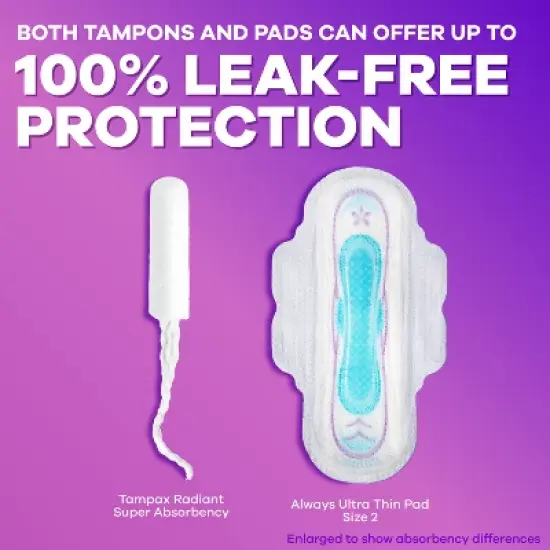 Tampax Radiant Duo-Pack Light/Regular Absorbency Unscented Tampons - 26ct image {9}