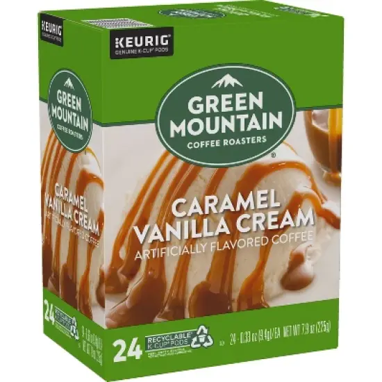 24ct Green Mountain Coffee Caramel Vanilla Cream Keurig K-Cup Coffee Pods Flavored Coffee Light Roast image {3}