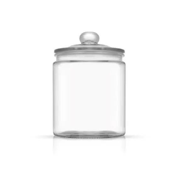 JoyFul Round Glass Cookie Jar with Airtight Lids - 67 oz Kitchen Containers Canister - Set of 2 image {2}