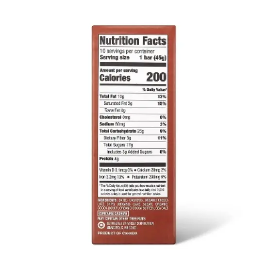 Date and nut Bars Chocolate Chip Cookie Dough - 16oz/10ct - Good & Gather&trade; image {1}