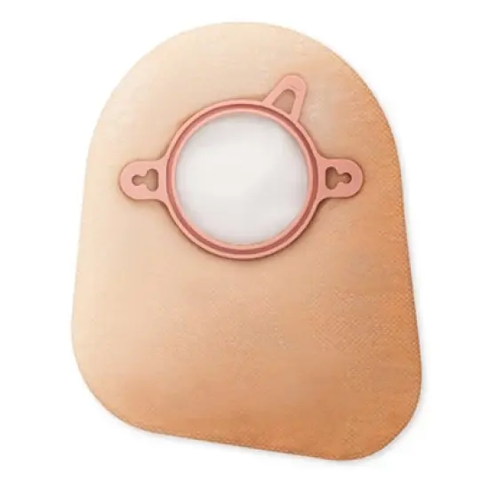 New Image 2-Piece Beige Ostomy Pouch Flat, Pre-Cut 7'' image {1}