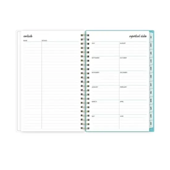 Blue Sky 5"x8" Color Me Courtney Wirebound 2025-2026 Weekly/Monthly Frosted Dylan Bee Blue Check image {8}