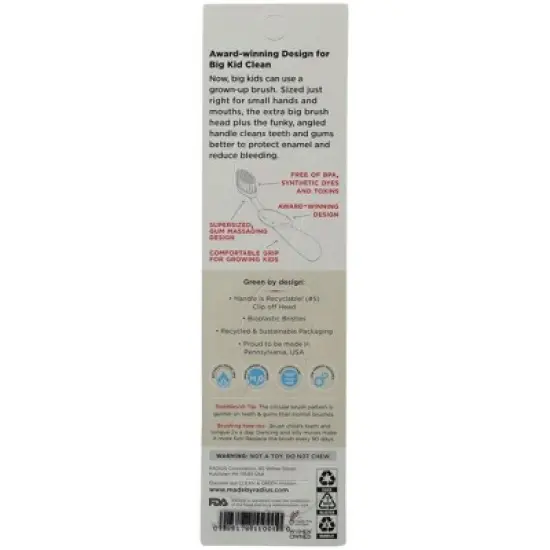 Radius Kids Brush Extra Soft Right Hand Toothbrush - 6 ct image {2}