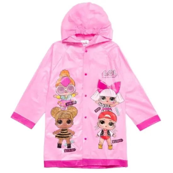 L.O.L. Surprise! Diva Neon Q.T. M.C. Swag Girls Button Down Waterproof Rain Jacket Little Kid to Big Kid image {2}