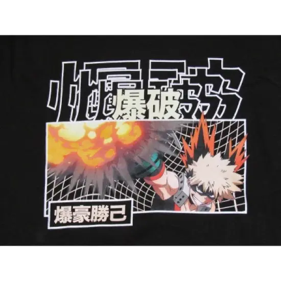 Men's My Hero Academia Kacchan Quirk Explosion Black Hooded Sweatshirt image {1}
