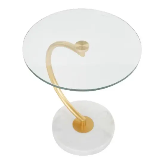 C End Contemporary Table White/Gold - LumiSource image {5}