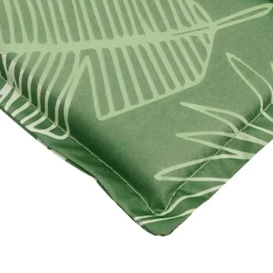 vidaXL Sun Lounger Cushion - Durable Oxford Fabric - Water-Resistant and Lightweight with Leaf Pattern Design and Non-Slip Features - Green image {6}