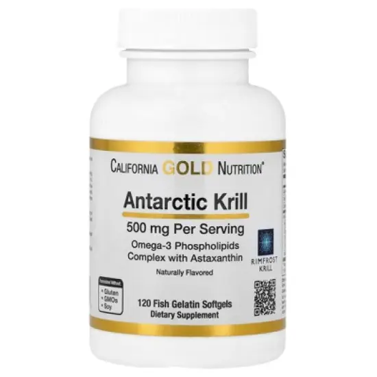 Antarctic Krill Oil, Ultra-High Omega-3 with Astaxanthin, Natural Strawberry & Lemon Flavor, Non GMO, Gluten Free, 500 mg, 120 Fish Gelatin Softgels image {5}