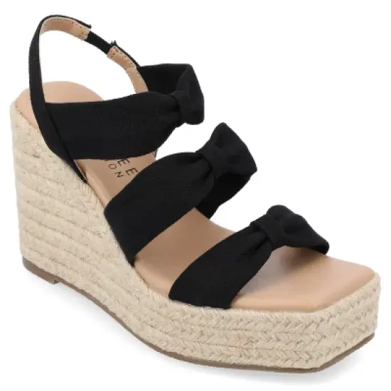 Journee Collection Womens Santorynn Tru Comfort Foam Sling Back Espadrille Platform Wedge Sandals image {9}