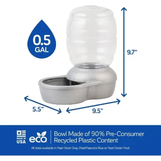 Petmate Replendish Waterer - Pearl Silver Gray(0.5 Gallon)- DS image {5}