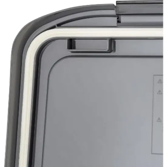 IRIS USA Airtight Dog Food Storage Container 25 lbs, Removable Wheels, for Dog Cat Bird and Other Pets, Clear/Dark Gray image {6}