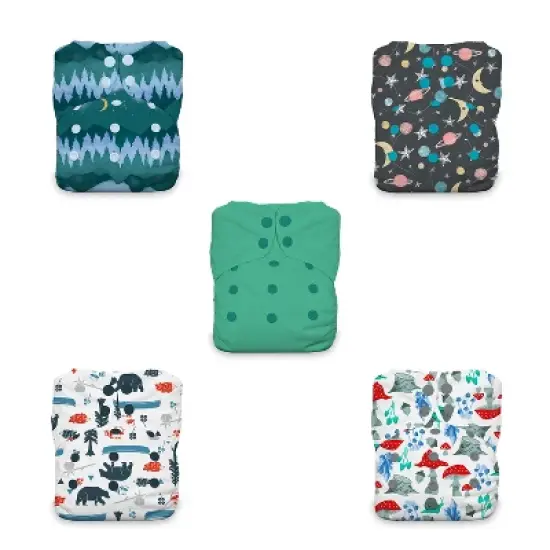 Thirsties Bundle of Adventure Cloth Diaper Cover Collection, Pack of 5, Multicolored, One Size image {1}