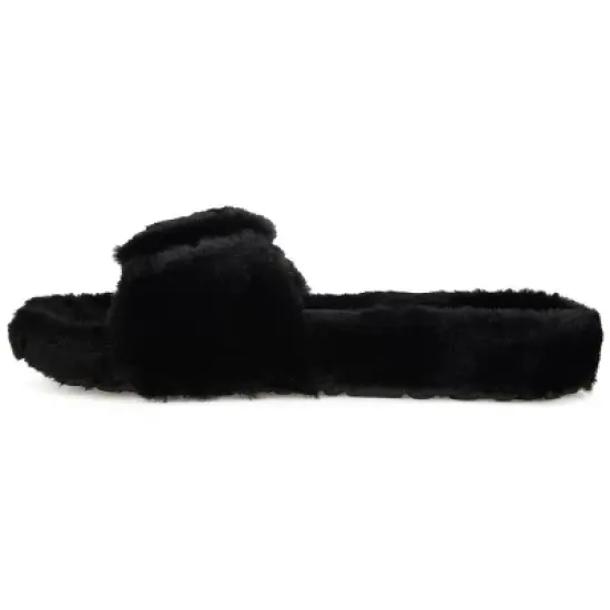 Journee Collection Women's Faux Fur Shadow Slipper image {1}