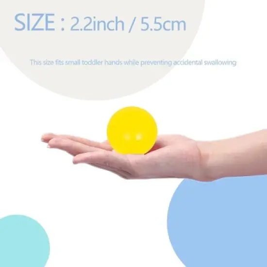 TopComfy Baby and Toddler Learning Toy Ball Pit Balls Safe Crushproof BPA Free for Indoor Outdoor Play, Yellow, 2.2"*2.2"*2.2" image {3}