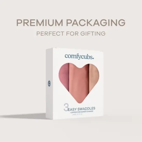 Swaddle Blankets for Baby Girl & Boy with Easy Access Zipper for Diaper Changes (Set of 3) image {5}