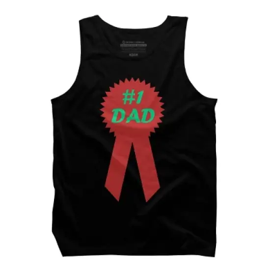 Men's Design By Humans #1 DAD Ribbon By Tank Top image {2}