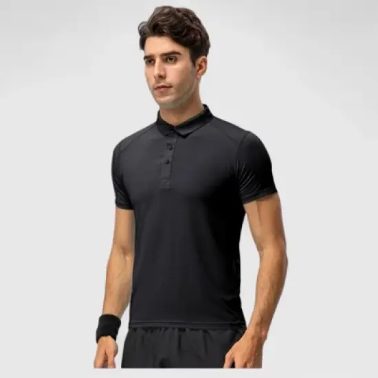 Anna-Kaci Active Men's Athletic Fit Polo Shirt with Short Sleeves and Three-Button Placket for Casual and Sport Styling image {2}