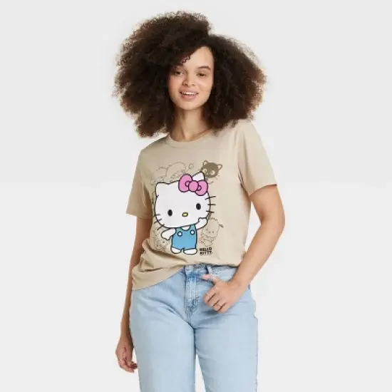 Women's Hello Kitty Short Sleeve Graphic T-Shirt - Brown image {3}