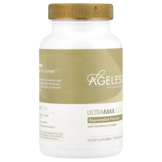 Ageless Foundation Laboratories UltraMax Gold&trade; with AlphaNeuro Complex&reg;, 90 Veg Capsules image {3}