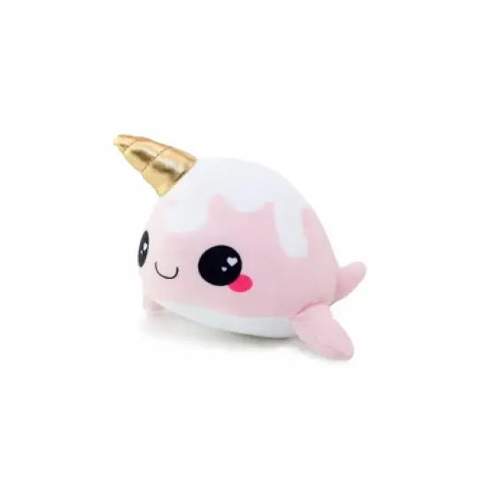Seven20 Glitter Galaxy 6-Inch Ice Cream Cone Horn Pink Narwhal Collectible Plush image {2}