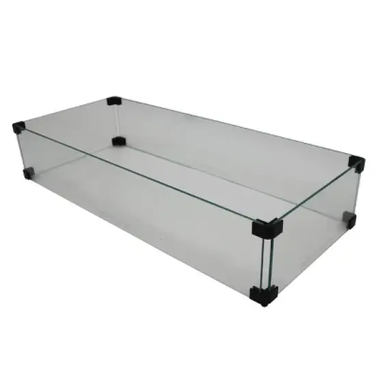 Courtyard Casual Rec. Wind Guard  Transparent Tempered Glass 4pcs/set/Ctn, with hardware kit image {4}