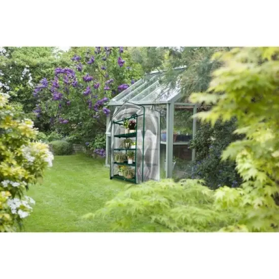 Nature Spring Greenhouse With 4 Shelves, PVC Cover, and Removable Locking Wheels - 19.3" x 63.3" image {3}