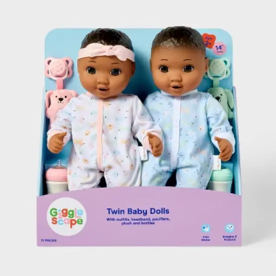 14" Boy Girl Twin Baby Dolls - Gigglescape&trade; image {3}