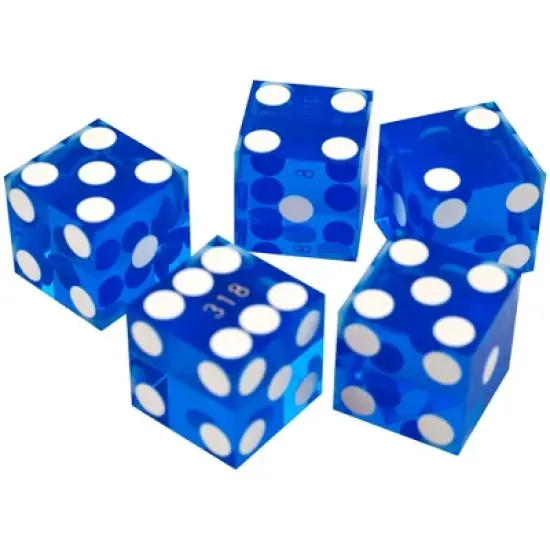 Trademark Poker Grade A Serialized Casino Dice - 19mm, Blue image {1}