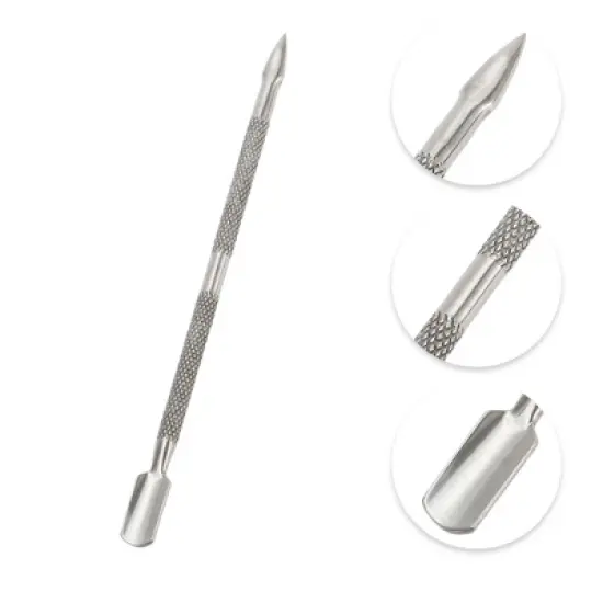 Unique Bargains Multi-function Cuticle Pusher 5.04" Length Silver Tone 1 Pc image {2}