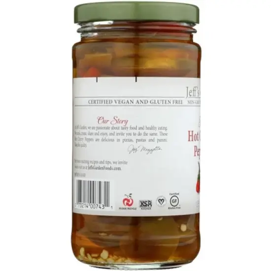 Jeff's Garden Sliced Hot Cherry Peppers - Case of 6/12 oz image {3}
