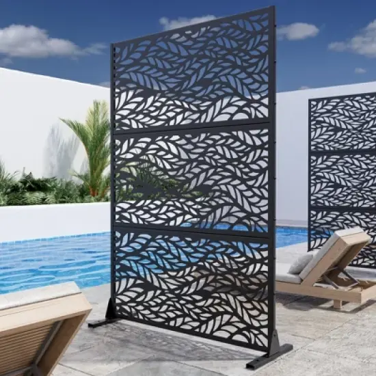 Dovelina Metal Outdoor Privacy Screen Freestanding Garden Privacy Screen image {22}