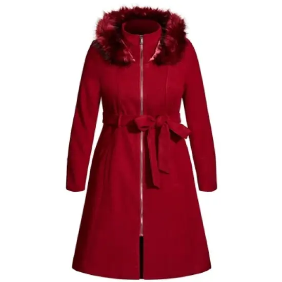 Women's Plus Size Miss Mysterious Coat - dark cherry | CITY CHIC image {2}