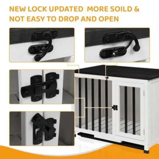 Karl Home Portable Foldable Solid Wood Indoor Cage with Pull Out Tray image {2}